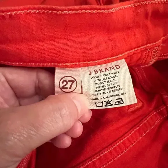 EEUC Women's J Brand Zoey Skinny Ankle Jeans Lipstick Red Size 27